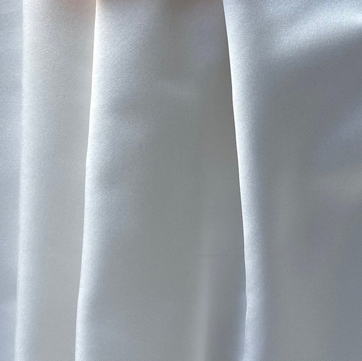 Lustrous Glowing White Mid-Weight Silk Blend Duchess Satin (Made in Japan)