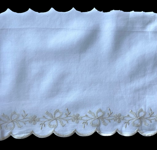 6" Beige Ribbons & Bows White Cotton Eyelet Trim (Made in Switzerland)