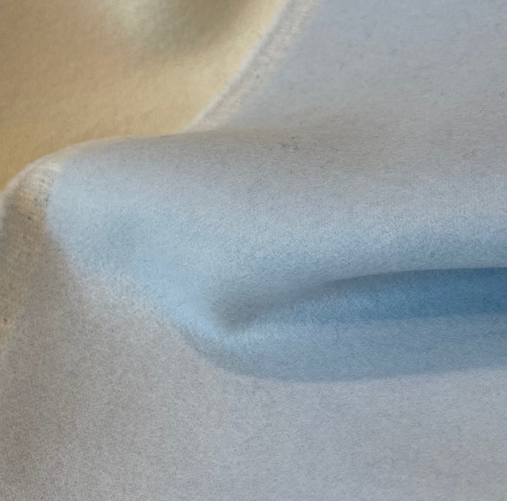 Biella Sky Blue & Winter White Reversible Double-Faced Cashmere Coating (Made in Italy)