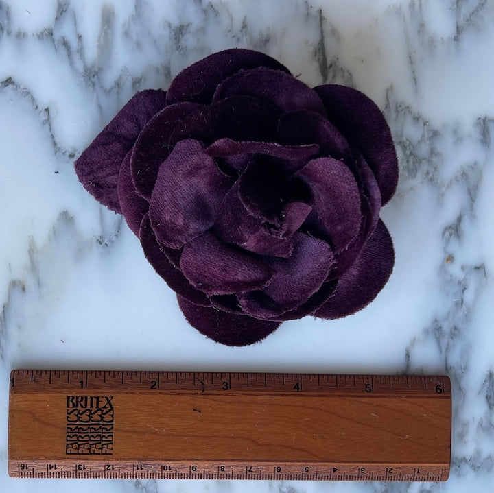 Parisian Wine Velvet Camellia Silk Flower (Made in USA)