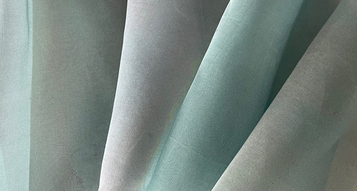 Semi-Sheer Aqua Dreams Ombré Silk Organza (Made in Italy)