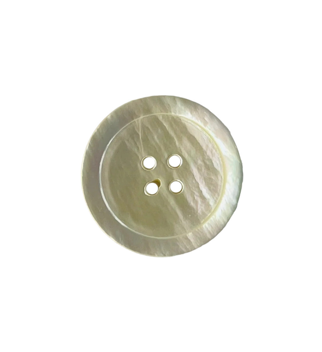 1 1/8" Natural Flat 4-Hole Shell Button (Made in USA)