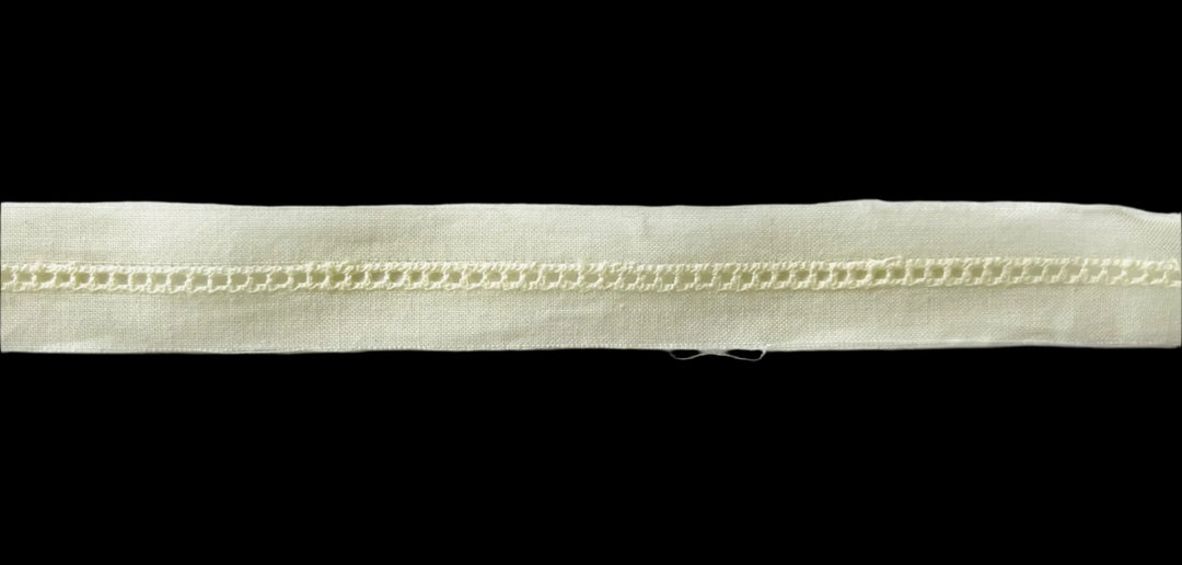 3/4" Simple Faggoting Ivory Cotton Eyelet Trim (Made in Switzerland)