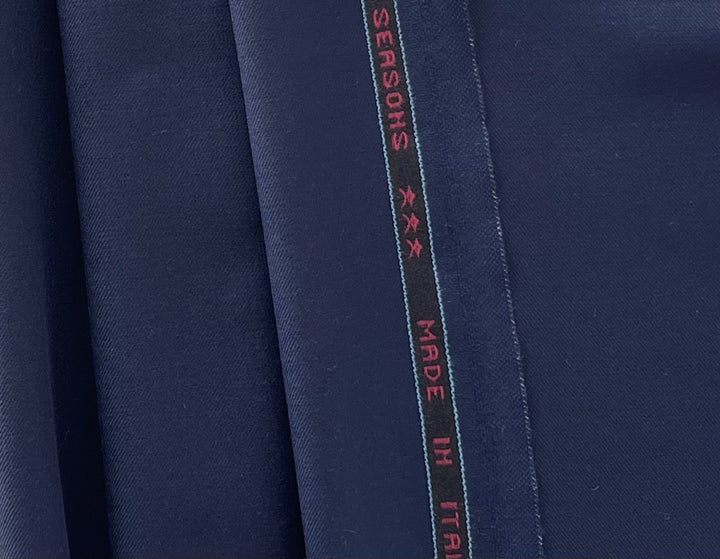 Lighter-Weight Classic Navy Selvedged Super 150s Wool Twill (Made in Italy)
