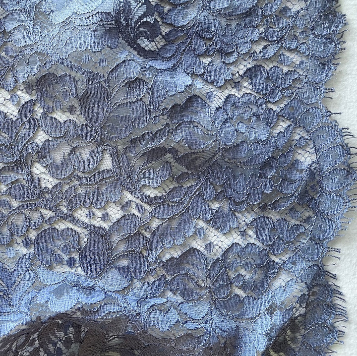 Scalloped Vintage Wisteria Chantilly Lace Fabric (Made in USA)