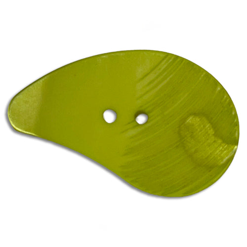 Chartreuse Mid Century Teardrop 2-Hole Plastic Button (Made in Germany)