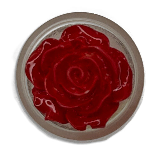 American Beauty Rose Textured Plastic Button (Made in Italy)