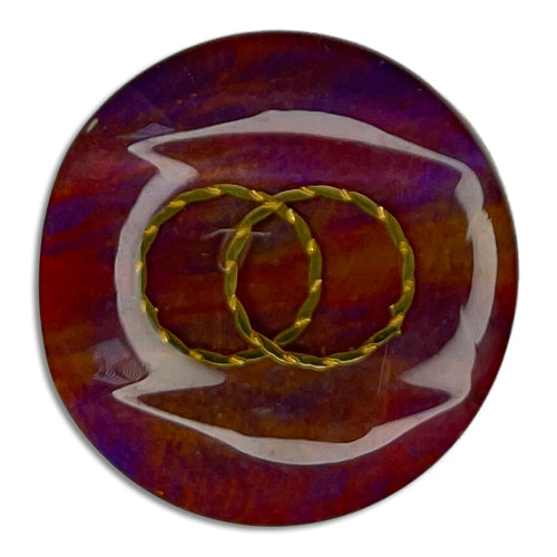 Wine Double Golden O Plastic Button (Made in Spain)