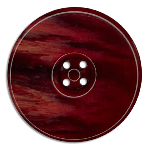 Wide-Rimmed Burgundy 4-Hole Plastic Button (Made in Italy)
