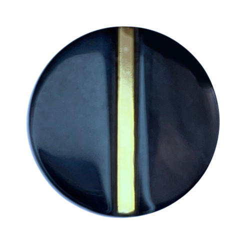 Flat Midnight Navy & Gold Plastic Button (Made in Spain)