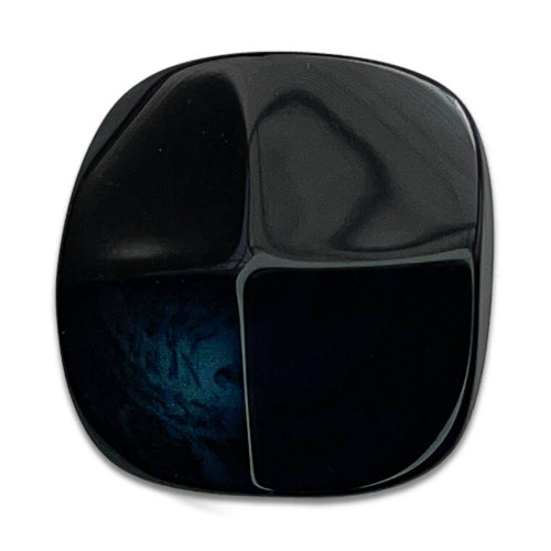 Teal Blue Storm Rounded Square Plastic Button (Made in France)