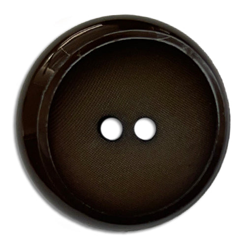 Concave Chocolate Brown 2-Hole Plastic Button (Made in Spain)