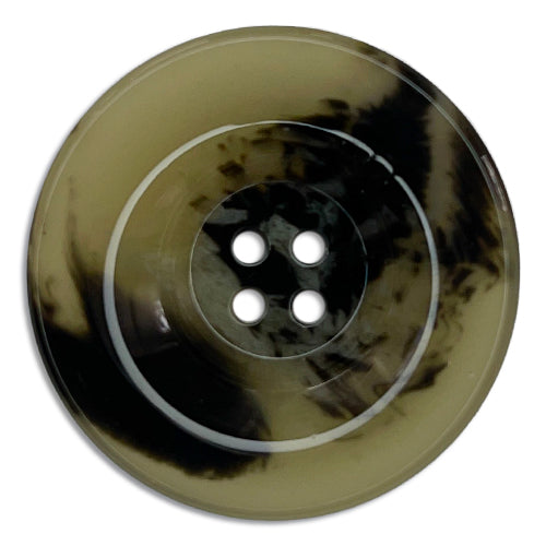 Wide-Rimmed Pale Tortoise 4-Hole Plastic Button (Made in Italy)
