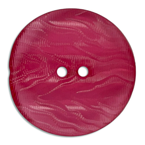 Cerise Translucent Waves 2-Hole Plastic Button (Made in Italy)