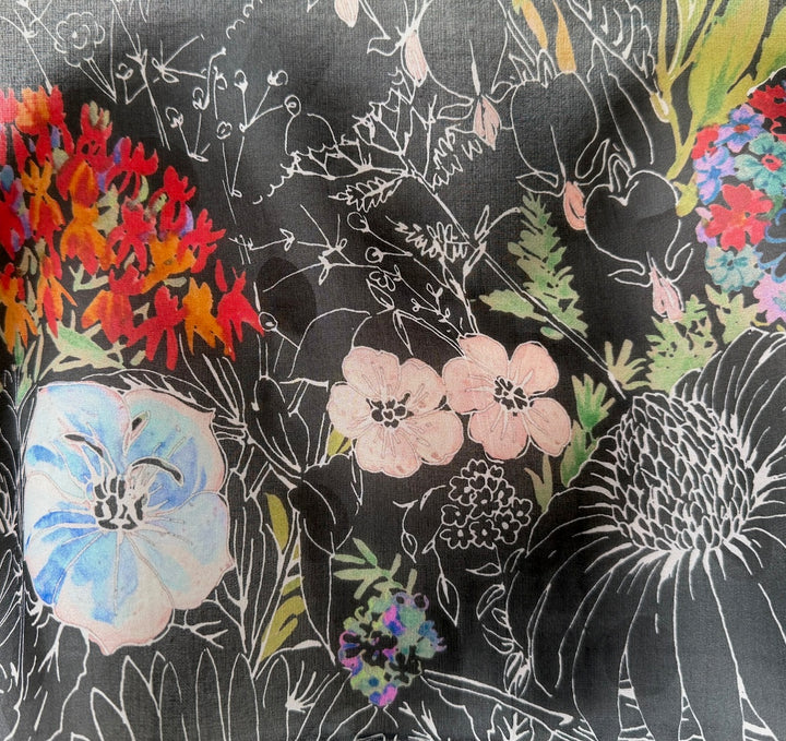 Semi-Sheer Lush Flowerbed Silk Organza (Made in Italy)