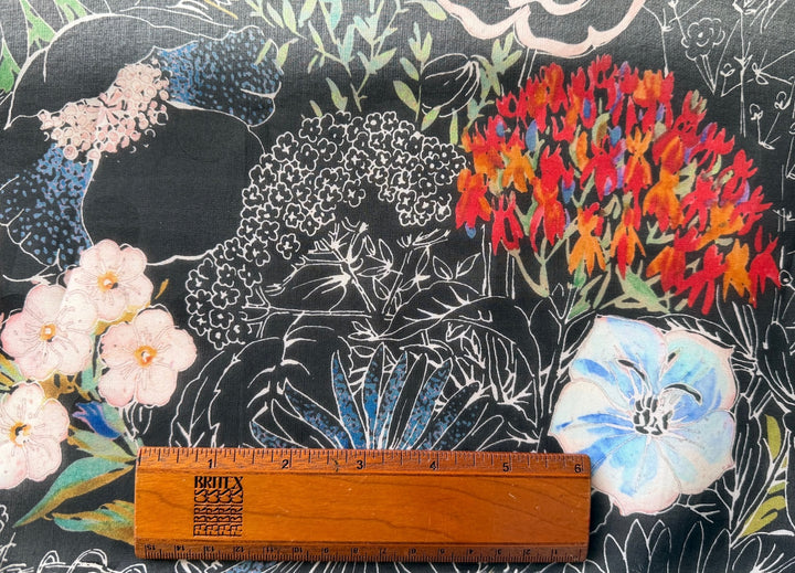 Semi-Sheer Lush Flowerbed Silk Organza (Made in Italy)