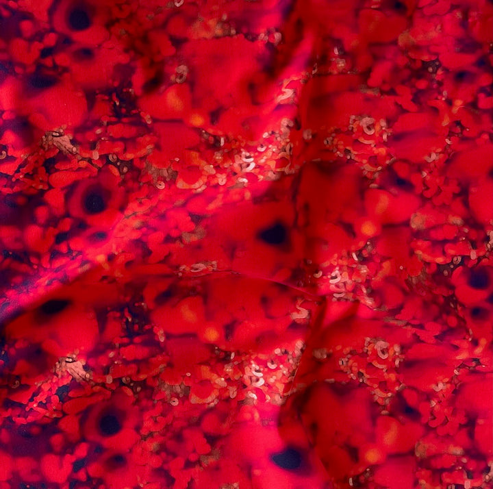 Designer Lighter-Weight Gorgeous Candied Coral Polyester Knit (Made in Italy)