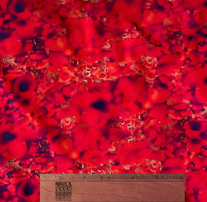 Designer Lighter-Weight Gorgeous Candied Coral Polyester Knit (Made in Italy)