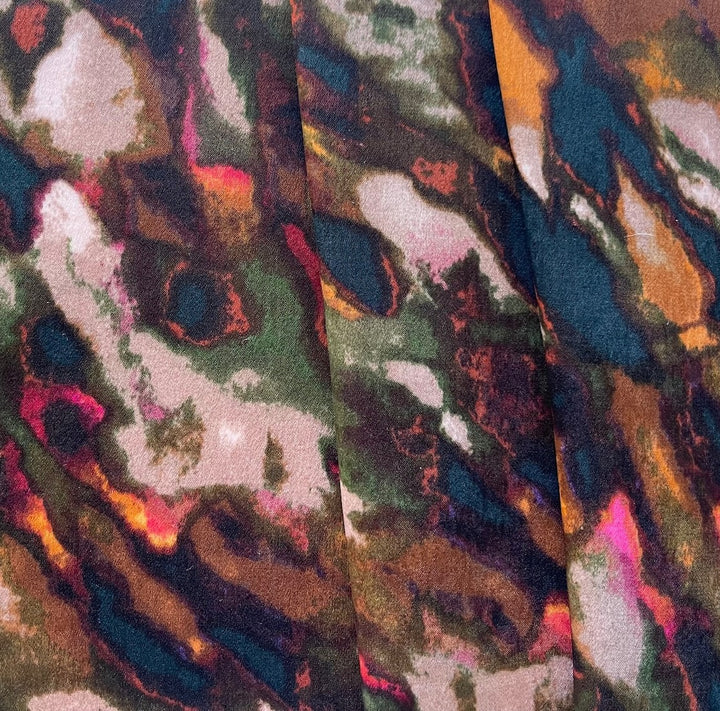 Mid-Weight Autumn Melange Polyester Satin Charmeuse (Made in Italy)