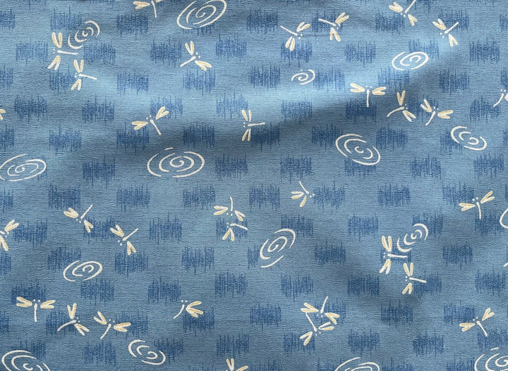 Mid-Weight Tombo on Pond Blue Quilting Cotton (Made in Japan)