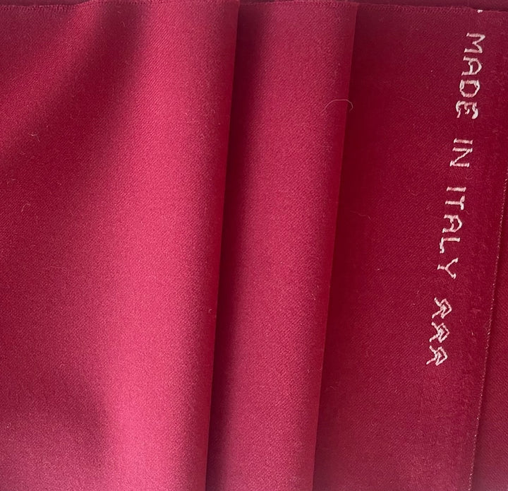 Luxurious Rosy Ruby Cashmere Flannel (Made in Italy)