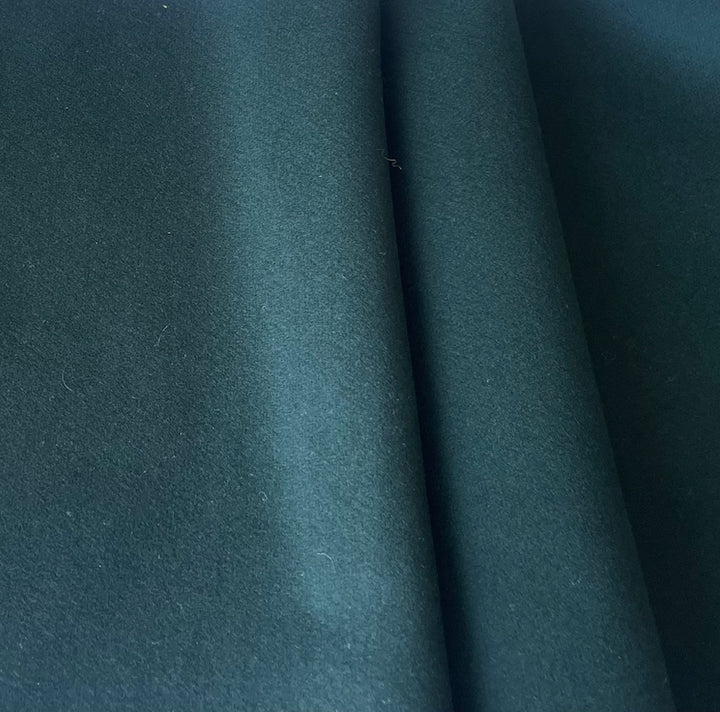 Mid-Weight Teal Green Virgin Wool Blend Melton Coating (Made in Italy)