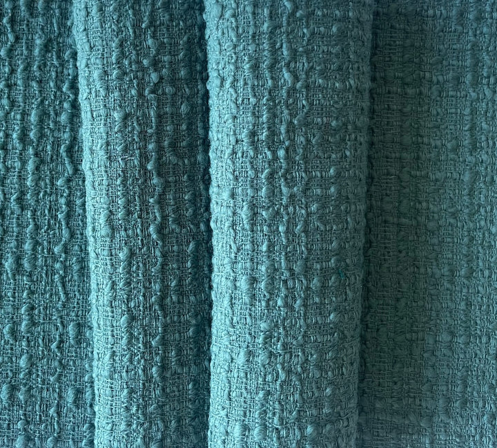 Mystic Sea Glass Green Selvedged Virgin Wool Bouclé (Made in Italy)