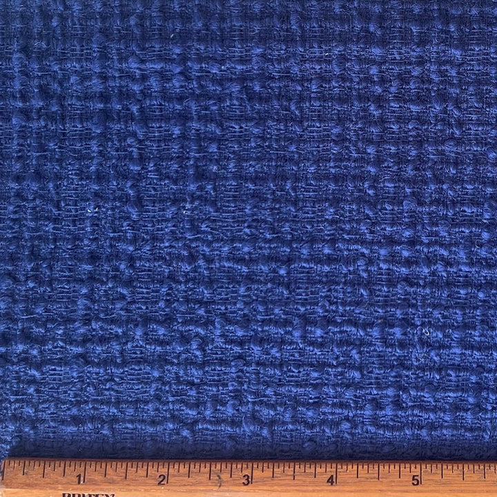 Bruised Cobalt Blue Selvedged Virgin Wool Bouclé (Made in Italy)