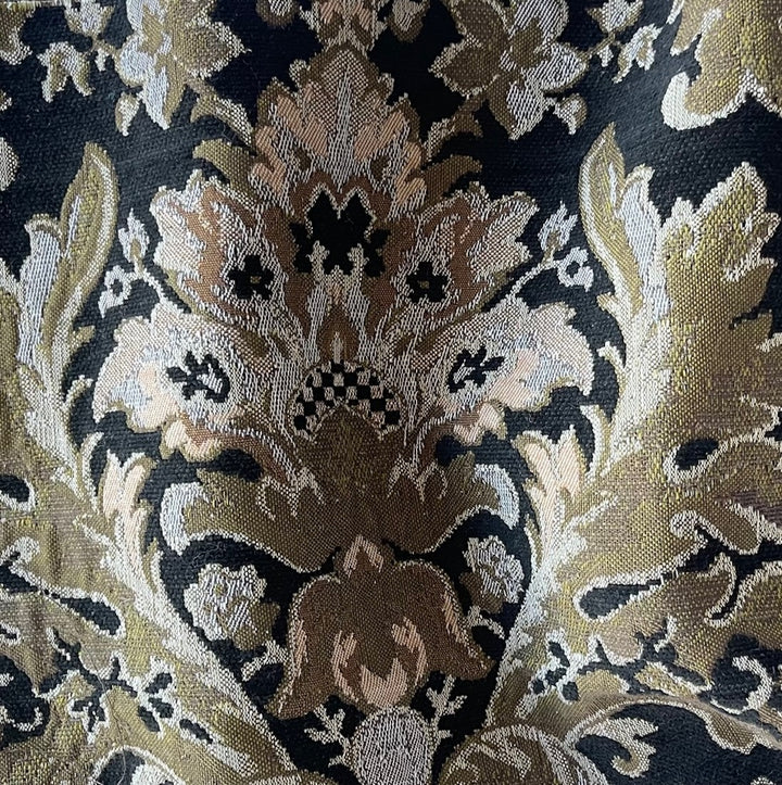 Etro Heavier Acanthus & Oak Black Cotton Blend Brocade (Made in Italy)