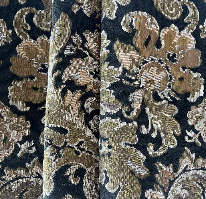 Etro Heavier Acanthus & Oak Black Cotton Blend Brocade (Made in Italy)