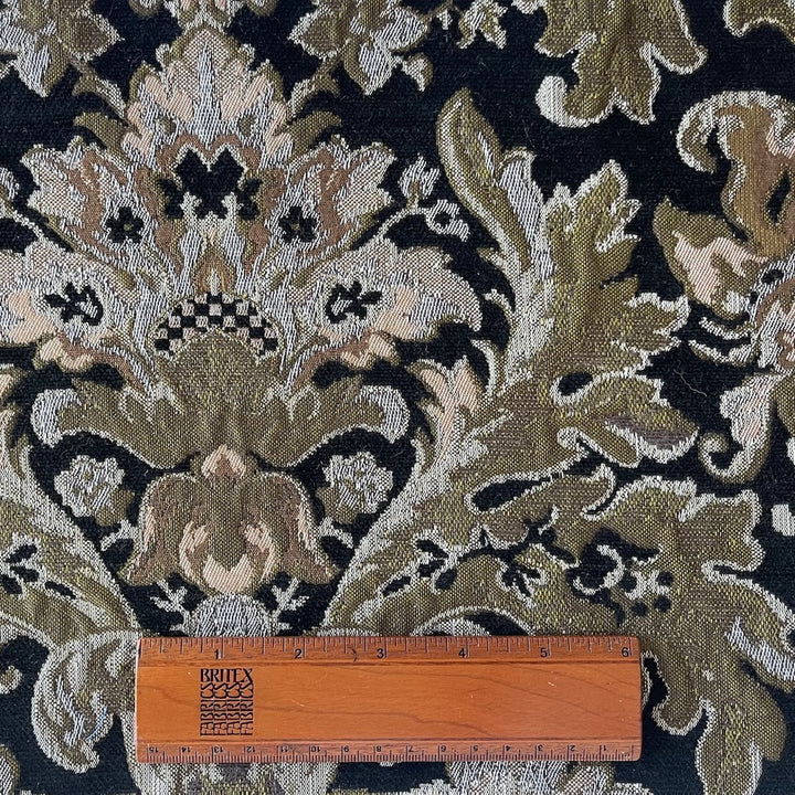 Etro Heavier Acanthus & Oak Black Cotton Blend Brocade (Made in Italy)