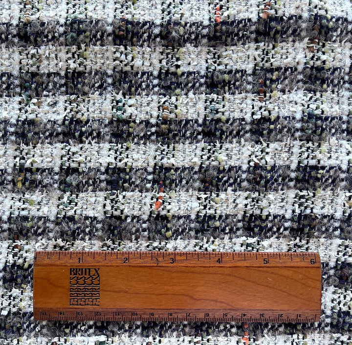 Couture Black, Midnight Navy, Taupe & Alabaster Tweedy Wool Blend Bouclé (Made in Italy)