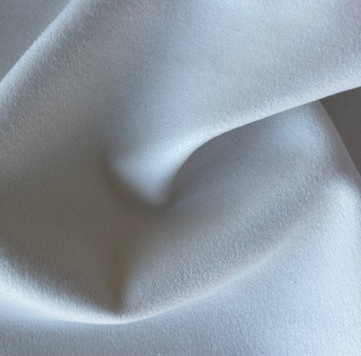 Designer Lux Porcelain White Double-Faced Cashmere Wool Coating (Made in Italy)