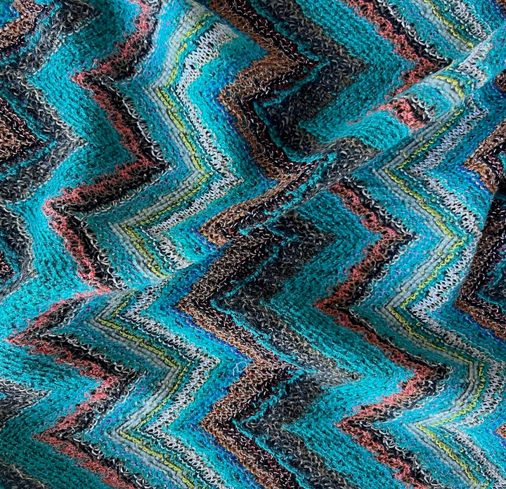 Designer Underwater Zig-Zag VIscose Blend Sweater Knit (Made in Italy)