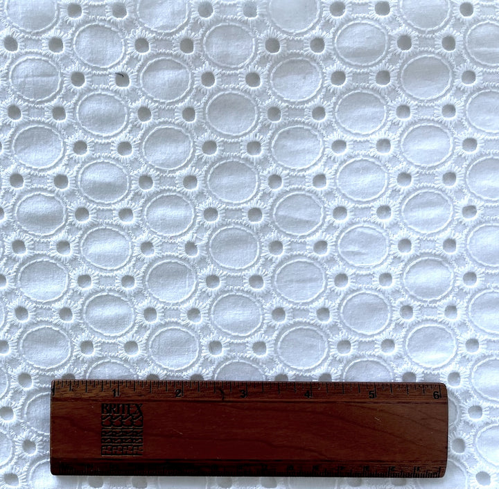 White Planetary Orbit Cotton Eyelet (Made in Italy)