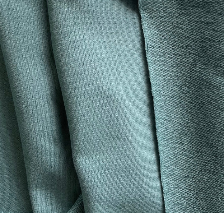 Mid-Weight Aqua Seastorm Cotton French Terry Knit (Made in Italy)