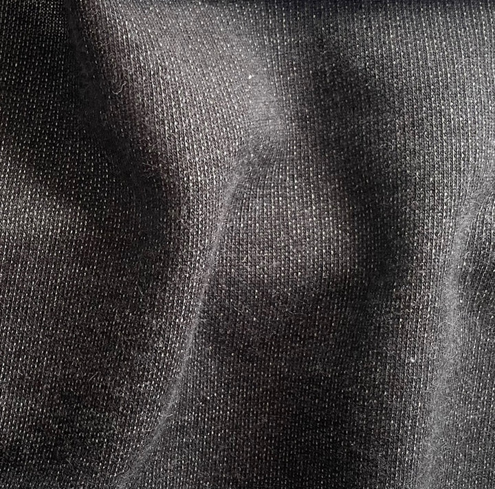 Mid-Weight Charcoal Greige Cotton French Terry Knit (Made in Italy)