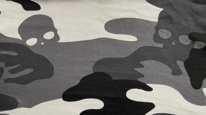 A. McQueen Mid-Weight Skull Camo Cotton French Terry Knit (Made in Italy)