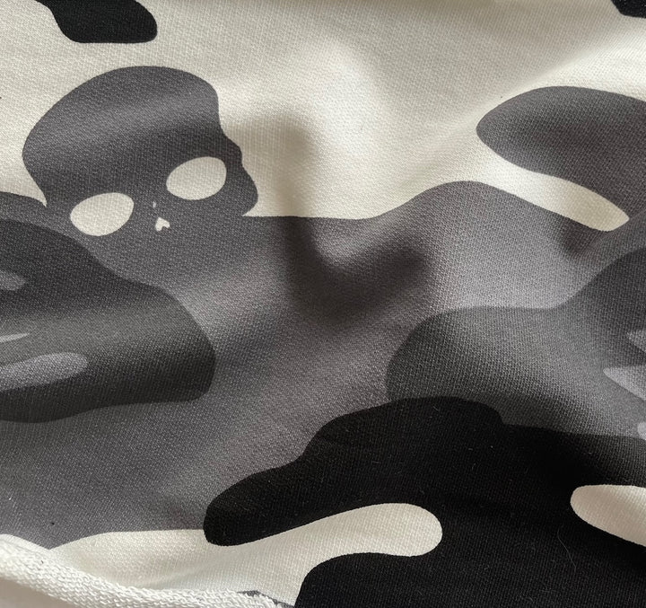 A. McQueen Mid-Weight Skull Camo Cotton French Terry Knit (Made in Italy)