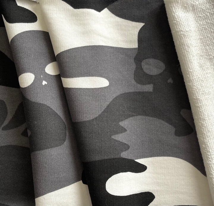 A. McQueen Mid-Weight Skull Camo Cotton French Terry Knit (Made in Italy)