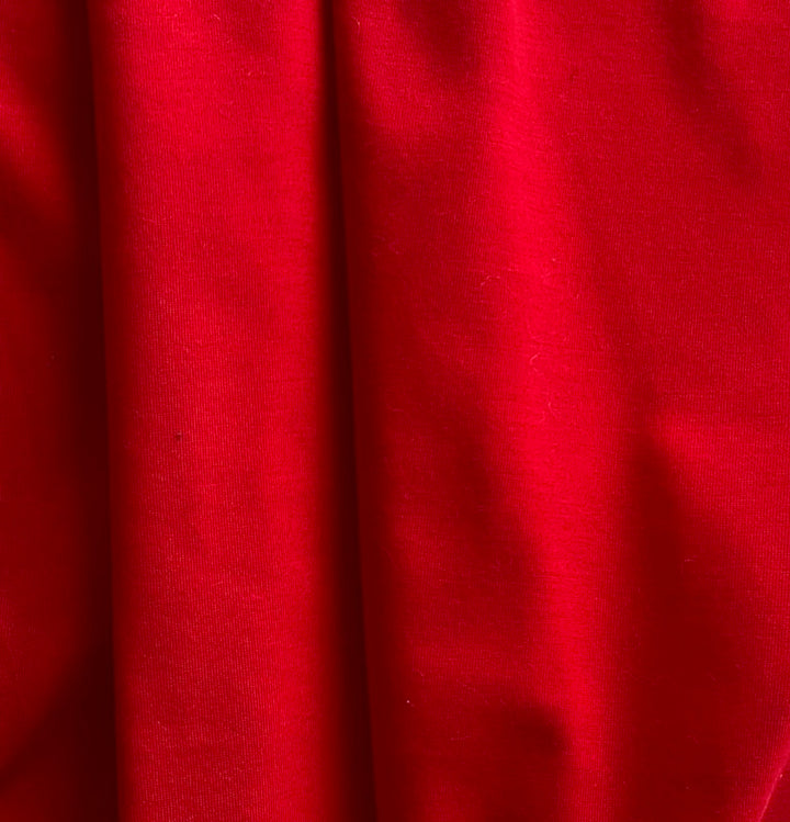 Bright Cardinal Red Cotton Lisle Knit (Made in Italy)