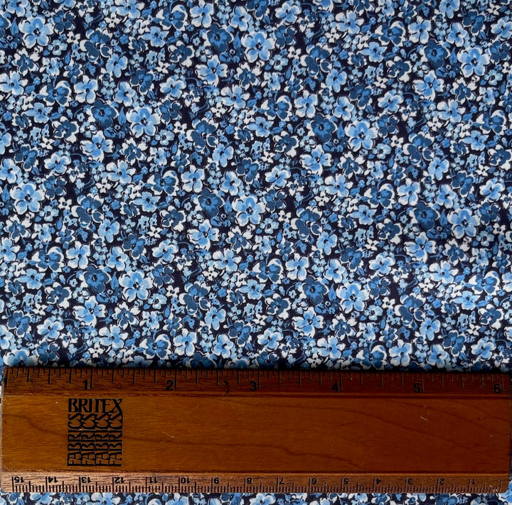 Sky Blue Forget-Me-Nots Cotton Lawn (Made in Italy)