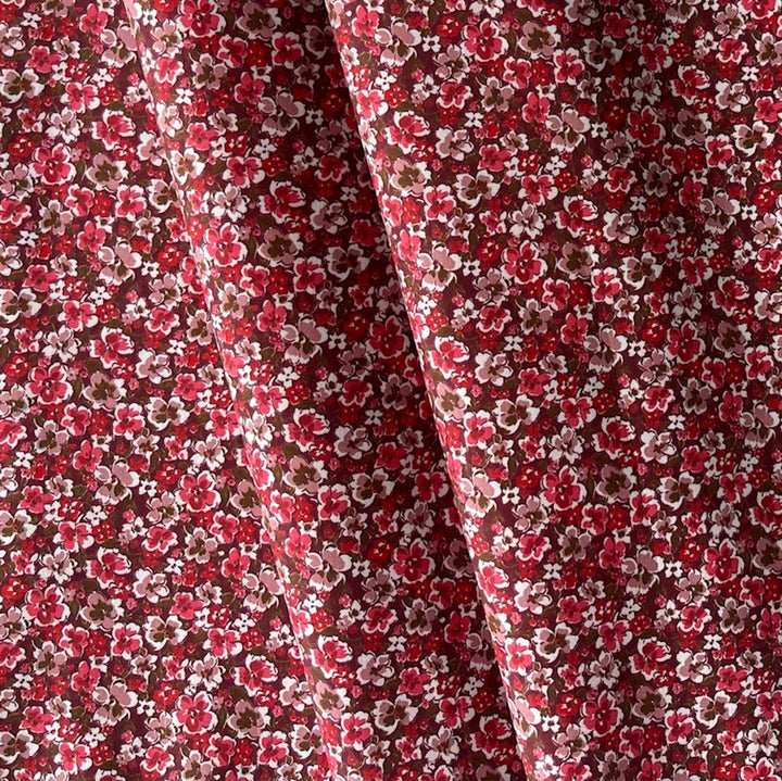Valentine Red Forget-Me-Nots Cotton Lawn (Made in Italy)