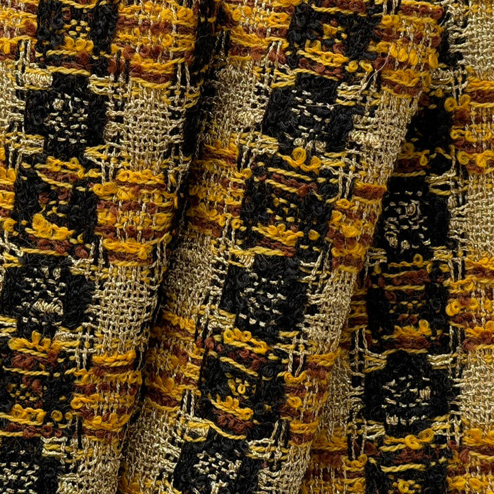 Versace Golden Beehive Wool Blend Bouclé (Made in Italy)