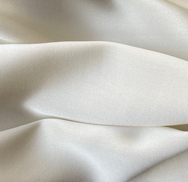 Ivory Drift Gleaming Stretch Silk Satin Charmeuse (Made in Italy)