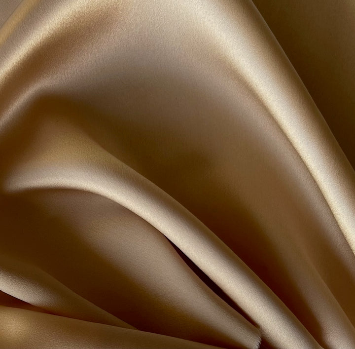 Polished Gold Silk Satin Charmeuse (Made in Italy)