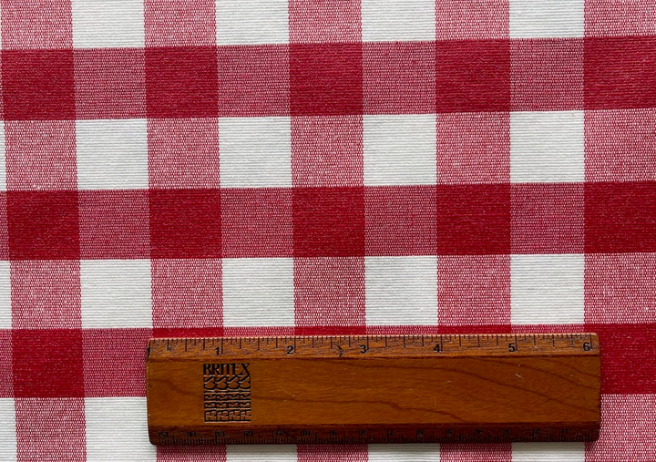 Classic Cheery Picnic Check Laminated Cotton (Made in France)