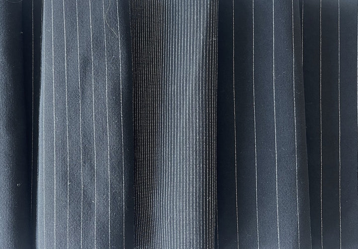 Max Mara Op Art Striped Onyx Stretch Woolen (Made in Italy)