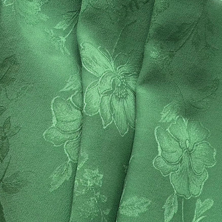 Gucci Grass Green Meadow Bouquet Signature Silk Jacquard (Made in Italy)