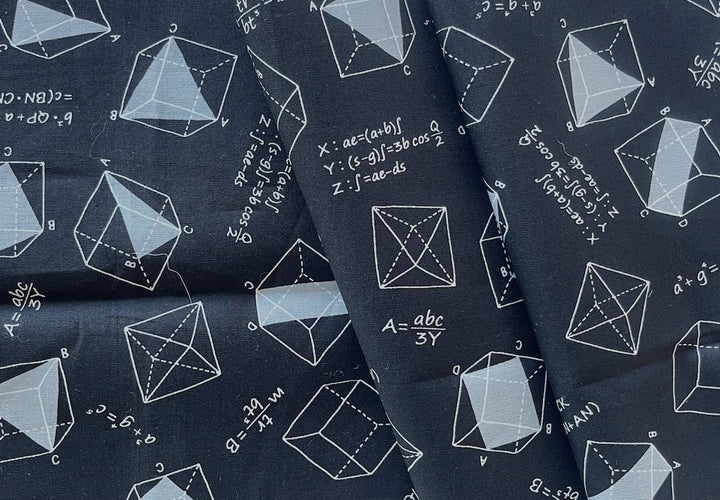 Mathematical Equations Onyx Quilting Cotton (Made in Japan)